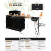 imageKingCamp Bamboo Camp Kitchen Station Folding Overland Camping Kitchen Table Hooks Portable Outdoor Cooking with Adjustable Lantern Pole ampamp Windshield Storage Organizer for Tailgating BBQ Picnic RVXlblack  Sink