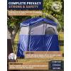 imageKingCamp Camping Shower Tent Portable Outdoor Privacy Toilet ampamp Changing Tent Windproof ampamp Waterproof Easy Setup 1 or 2 Room Shelter with Shower Bag for Camping Hiking Beach2 ROOMBLUEGREY