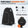 imageKingCamp Camping Shower Tent Portable Outdoor Privacy Toilet ampamp Changing Tent Windproof ampamp Waterproof Easy Setup 1 or 2 Room Shelter with Shower Bag for Camping Hiking BeachPOP UPBLACK