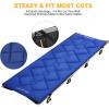 imageKingCamp Cot Mattress Portable Lightweight Camping Sleeping Mat Soft Comfortable NonSlip Cot Pad for Camp Cot RV Bunk ampamp Twin BedsDiamond Navy XL 16 lb