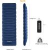 imageKingCamp Deluxe Inflatable Sleeping Pad for Camping Luxury UltraComfortable Air Mattress Lightweight Mat for Backpacking Car Camping Hiking Tent Cot and Travel Single and Double 2 SizeBluesingle