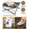 imageKingCamp Elevated Dog Bed for Medium Dogs Raised Outdoor Indoor Portable Cooling Cot Lifted Pet Hammock off Ground with Washable Breathable Mesh ampamp Frame with Non Slip Foot for Camping Backyard BlackMedium
