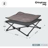 imageKingCamp Elevated Dog Bed for Medium Dogs Raised Outdoor Indoor Portable Cooling Cot Lifted Pet Hammock off Ground with Washable Breathable Mesh ampamp Frame with Non Slip Foot for Camping Backyard BlackSmall