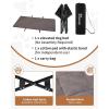imageKingCamp Elevated Dog Bed for Medium Dogs Raised Outdoor Indoor Portable Cooling Cot Lifted Pet Hammock off Ground with Washable Breathable Mesh ampamp Frame with Non Slip Foot for Camping Backyard BlackXLarge