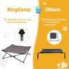imageKingCamp Elevated Dog Bed for Medium Dogs Raised Outdoor Indoor Portable Cooling Cot Lifted Pet Hammock off Ground with Washable Breathable Mesh ampamp Frame with Non Slip Foot for Camping Backyard BlackMedium
