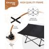 imageKingCamp Elevated Dog Bed for Medium Dogs Raised Outdoor Indoor Portable Cooling Cot Lifted Pet Hammock off Ground with Washable Breathable Mesh ampamp Frame with Non Slip Foot for Camping Backyard BlackLarge