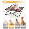 imageKingCamp Elevated Dog Bed for Medium Dogs Raised Outdoor Indoor Portable Cooling Cot Lifted Pet Hammock off Ground with Washable Breathable Mesh ampamp Frame with Non Slip Foot for Camping Backyard BlackMedium