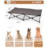 imageKingCamp Elevated Dog Bed for Medium Dogs Raised Outdoor Indoor Portable Cooling Cot Lifted Pet Hammock off Ground with Washable Breathable Mesh ampamp Frame with Non Slip Foot for Camping Backyard BlackXLarge