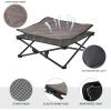 imageKingCamp Elevated Dog Bed for Medium Dogs Raised Outdoor Indoor Portable Cooling Cot Lifted Pet Hammock off Ground with Washable Breathable Mesh ampamp Frame with Non Slip Foot for Camping Backyard BlackSmall