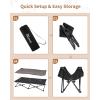 imageKingCamp Elevated Dog Bed for Medium Dogs Raised Outdoor Indoor Portable Cooling Cot Lifted Pet Hammock off Ground with Washable Breathable Mesh ampamp Frame with Non Slip Foot for Camping Backyard BlackXLarge