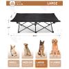 imageKingCamp Elevated Dog Bed for Medium Dogs Raised Outdoor Indoor Portable Cooling Cot Lifted Pet Hammock off Ground with Washable Breathable Mesh ampamp Frame with Non Slip Foot for Camping Backyard BlackLarge