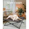 imageKingCamp Elevated Dog Bed for Medium Dogs Raised Outdoor Indoor Portable Cooling Cot Lifted Pet Hammock off Ground with Washable Breathable Mesh ampamp Frame with Non Slip Foot for Camping Backyard BlackMedium