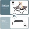 imageKingCamp Elevated Dog Bed for Medium Dogs Raised Outdoor Indoor Portable Cooling Cot Lifted Pet Hammock off Ground with Washable Breathable Mesh ampamp Frame with Non Slip Foot for Camping Backyard BlackSmall