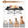 imageKingCamp Elevated Dog Bed for Small Dogs Outdoor Raised Cooling Pet Cot Bed with Washable Breathable Mesh ampamp NoSlip Feet Perfect for Camping Backyard Indoor Use S Black496L x 26W x 13Th