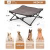 imageKingCamp Elevated Dog Bed for Small Dogs Outdoor Raised Cooling Pet Cot Bed with Washable Breathable Mesh ampamp NoSlip Feet Perfect for Camping Backyard Indoor Use S Black303L x 303W x 118Th