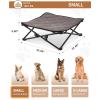 imageKingCamp Elevated Dog Bed for Small Dogs Outdoor Raised Cooling Pet Cot Bed with Washable Breathable Mesh ampamp NoSlip Feet Perfect for Camping Backyard Indoor Use S Black224L x 224W x 9Th