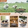 imageKingCamp Elevated Dog Bed for Small Dogs Outdoor Raised Cooling Pet Cot Bed with Washable Breathable Mesh ampamp NoSlip Feet Perfect for Camping Backyard Indoor Use S Black224L x 224W x 906Th