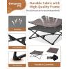 imageKingCamp Elevated Dog Bed for Small Dogs Outdoor Raised Cooling Pet Cot Bed with Washable Breathable Mesh ampamp NoSlip Feet Perfect for Camping Backyard Indoor Use S Black303L x 303W x 118Th