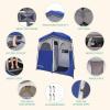 imageKingCamp Shower Tent Large Portable 12 Room Dressing Toilet and Changing Tents with Shower Bag ampamp Floor for Camping ampamp TravelBLUEGREY