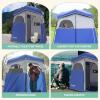 imageKingCamp Shower Tent Large Portable 12 Room Dressing Toilet and Changing Tents with Shower Bag ampamp Floor for Camping ampamp TravelBLUEGREY