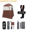 imageKingCamp Shower Tent Large Portable 12 Room Dressing Toilet and Changing Tents with Shower Bag ampamp Floor for Camping ampamp TravelCOFFEE