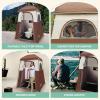imageKingCamp Shower Tent Large Portable 12 Room Dressing Toilet and Changing Tents with Shower Bag ampamp Floor for Camping ampamp TravelCOFFEE