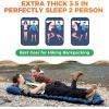 imageKingCamp Sleeping Pad for Camping Ultralight Connectable Inflatable Sleeping Pad Camping Mattress with 63quot Builtin Pillow ampamp Foot Pump for Backpacking Hiking Tent CotDouble Blue