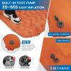 imageKingCamp Sleeping Pad for Camping Ultralight Connectable Inflatable Sleeping Pad Camping Mattress with 63quot Builtin Pillow ampamp Foot Pump for Backpacking Hiking Tent CotSingle Orange
