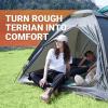 imageKingCamp Sleeping Pad for Camping Ultralight Connectable Inflatable Sleeping Pad Camping Mattress with 63quot Builtin Pillow ampamp Foot Pump for Backpacking Hiking Tent CotSingle Orange