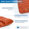 imageKingCamp Sleeping Pad for Camping Ultralight Connectable Inflatable Sleeping Pad Camping Mattress with 63quot Builtin Pillow ampamp Foot Pump for Backpacking Hiking Tent CotSingle Orange