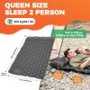 imageKingCamp Sleeping Pad for Camping Ultralight Connectable Inflatable Sleeping Pad Camping Mattress with 63quot Builtin Pillow ampamp Foot Pump for Backpacking Hiking Tent CotDouble Grey