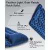 imageKingCamp Sleeping Pad for Camping Ultralight Connectable Inflatable Sleeping Pad Camping Mattress with 63quot Builtin Pillow ampamp Foot Pump for Backpacking Hiking Tent CotNavy Blue