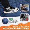 imageKingCamp Sleeping Pad for Camping Ultralight Connectable Inflatable Sleeping Pad Camping Mattress with 63quot Builtin Pillow ampamp Foot Pump for Backpacking Hiking Tent CotDouble Blue
