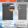 imageKingCamp Sleeping Pad for Camping Ultralight Connectable Inflatable Sleeping Pad Camping Mattress with 63quot Builtin Pillow ampamp Foot Pump for Backpacking Hiking Tent CotDouble Grey