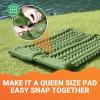 imageKingCamp Sleeping Pad for Camping Ultralight Connectable Inflatable Sleeping Pad Camping Mattress with 63quot Builtin Pillow ampamp Foot Pump for Backpacking Hiking Tent CotSingle2pcs Green
