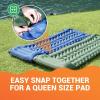 imageKingCamp Sleeping Pad for Camping Ultralight Connectable Inflatable Sleeping Pad Camping Mattress with 63quot Builtin Pillow ampamp Foot Pump for Backpacking Hiking Tent CotOlive