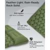 imageKingCamp Sleeping Pad for Camping Ultralight Connectable Inflatable Sleeping Pad Camping Mattress with 63quot Builtin Pillow ampamp Foot Pump for Backpacking Hiking Tent CotDouble Green