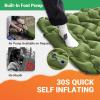 imageKingCamp Sleeping Pad for Camping Ultralight Connectable Inflatable Sleeping Pad Camping Mattress with 63quot Builtin Pillow ampamp Foot Pump for Backpacking Hiking Tent CotSingle2pcs Green