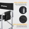 imageKingCamp Tall Directors Chair Folding Makeup Artist Heavy Duty Bar Height with Side Table Foot Rest and Storage Bag Supports 300 lbs for Indoor and Outdoor Activities One Size Black