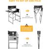 imageKingCamp Tall Directors Chair Folding Makeup Artist Heavy Duty Bar Height with Side Table Foot Rest and Storage Bag Supports 300 lbs for Indoor and Outdoor Activities One Size Black
