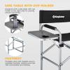 imageKingCamp Tall Directors Chair Folding Makeup Artist Heavy Duty Bar Height with Side Table Foot Rest and Storage Bag Supports 300 lbs for Indoor and Outdoor Activities One Size Black