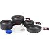 imageKingCamp Aluminum Camping Cookware Set Open Fire Cookware Backpacking Cooking Mess Kit Lightweight Camping Pans and Pots Kit Hiking Cooking Gear 15 PCS for 56 Person