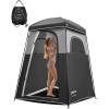 imageKingCamp Camping Shower Tent Portable Outdoor Privacy Toilet ampamp Changing Tent Windproof ampamp Waterproof Easy Setup 1 or 2 Room Shelter with Shower Bag for Camping Hiking Beach1 ROOMBLACKGREY