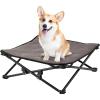 imageKingCamp Elevated Dog Bed for Small Dogs Outdoor Raised Cooling Pet Cot Bed with Washable Breathable Mesh ampamp NoSlip Feet Perfect for Camping Backyard Indoor Use S Black224L x 224W x 906Th