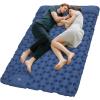 imageKingCamp Sleeping Pad for Camping Ultralight Connectable Inflatable Sleeping Pad Camping Mattress with 63quot Builtin Pillow ampamp Foot Pump for Backpacking Hiking Tent CotDouble Blue