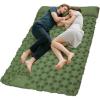 imageKingCamp Sleeping Pad for Camping Ultralight Connectable Inflatable Sleeping Pad Camping Mattress with 63quot Builtin Pillow ampamp Foot Pump for Backpacking Hiking Tent CotDouble Green