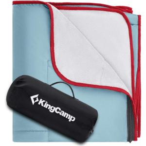 imageKingCamp Camping Blanket Waterproof Sandproof Portable Lightweight Packable Windproof TravelFriendly for Park Beach Stadium Concert OutdoorBlue