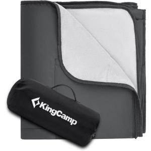 imageKingCamp Camping Blanket Waterproof Sandproof Portable Lightweight Packable Windproof TravelFriendly for Park Beach Stadium Concert OutdoorDarkgrey