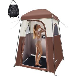 imageKingCamp Camping Shower Tent Portable Outdoor Privacy Toilet ampamp Changing Tent Windproof ampamp Waterproof Easy Setup 1 or 2 Room Shelter with Shower Bag for Camping Hiking Beach1 ROOMCOFFEE