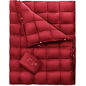 imageKingCamp Down Camping Blanket  Packable Lightweight Travel Blanket for Stadium Camping Backpacking Compact ampamp Water Resistant ampamp Warm Airplane QuiltRed